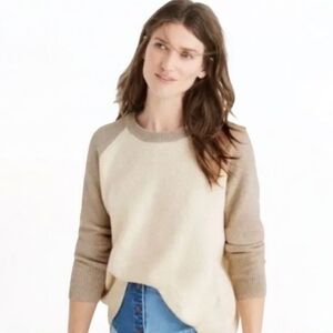 Madewell Province Cross-Back Pullover Sweater in Cream/Tan Size XS